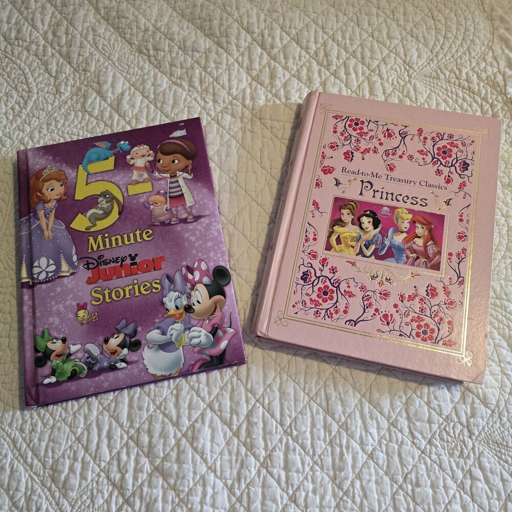 Disney Hard Back Book Lot - 5 Minute Disney Jr And Treasury Classic Princesses
